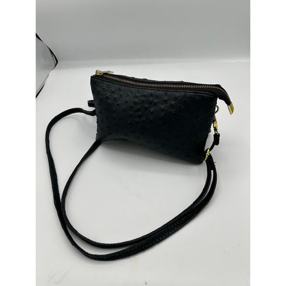 Unknown Handbags - Leather crossbody/hip/shoulder bag in black